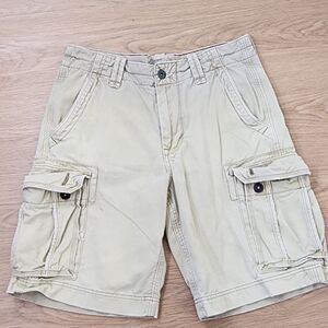 American Eagle Shorts Mens 32 Khaki Cargo Classic Heavy Cotton Flat Front Y2K